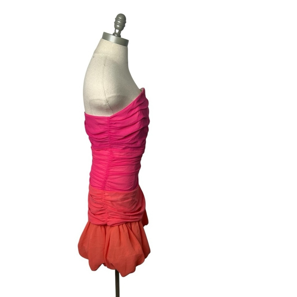 NBD Anaisha Mini Puffed Bubble Hem Strapless Party Cocktail Dress in Pink Small - Picture 9 of 14